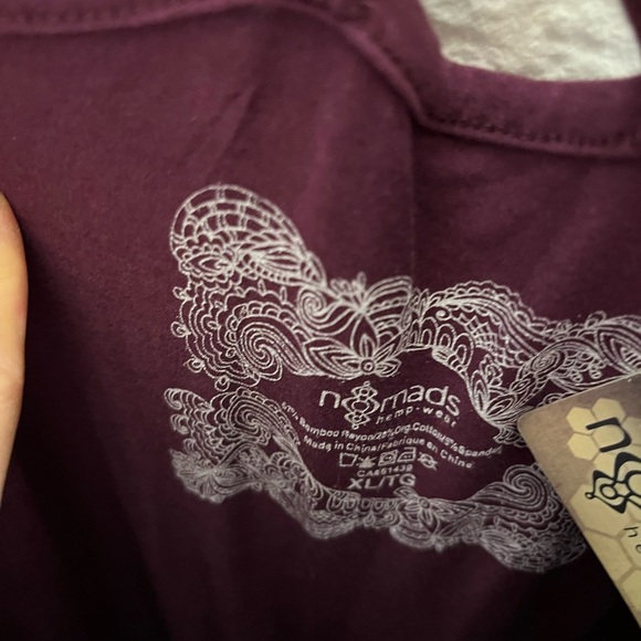 NWT Nomads Hemp Wear Aphrodite Dress Maroon Sustainable Boho XL Fairycore - Picture 3 of 5